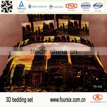 hot sale wholesale reactive printed city landscape pattern 3D bedding set