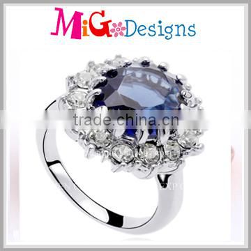 Blue Wedding Ring White Gold Plated New Invention18K