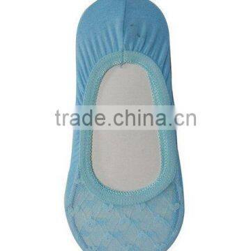 Ladies' fashion light blue footie socks