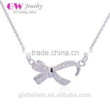 Alibaba Wholesale Austrian Crystal Butterfly Knot Pendant Necklace For Woman