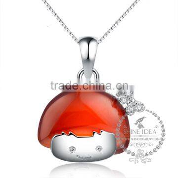 925 sterling silver kawaii little mushroom head necklace fashion women necklace supplies 6360441