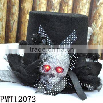 2013 Hot Sale Glittter Led Skull Halloween Party Top Hat