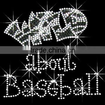 rhinestone wild about baseball shield transfer motif