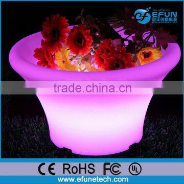 led outdoor/indoor planter pot,battery rechargeable plastic decorative flower pots