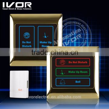 Professional organic glass electric bell doorbell system for hotel use