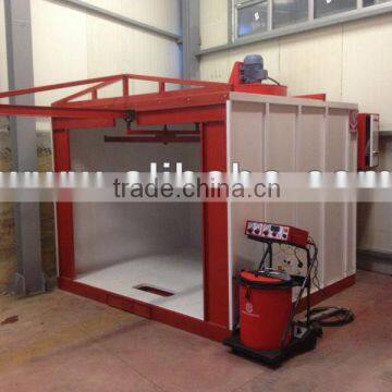 Manual powder coating booth with cartridge filters