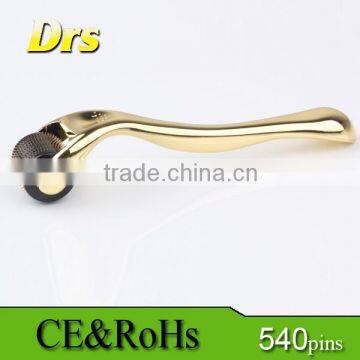 540 Microneedle 1.0 mm Derma Roller Dermaroller Micro Needle Therapy Skin Golden Handle photo-3