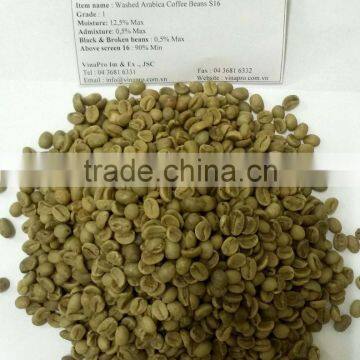 HIGH QUALITY WASHED ARABICA COFFEE BEANS SCREEN 16, SCREEN 18