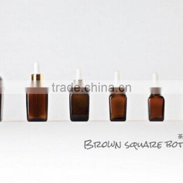 50ml,30ml,20ml,10ml,15ml liquid square amber dropper glass bottles for oil Cosmetic