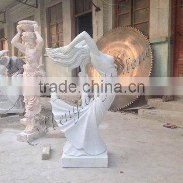 White Marble Abstract Art Deco Lady Sculpture photo-3