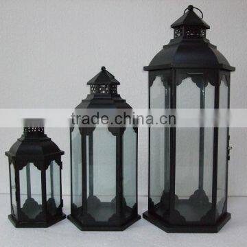 garden lantern,metal iron candle lantern with clear glass