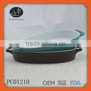 oval shape ceramic bakeware, customized bakeware , microwave /ovenware safe casserole