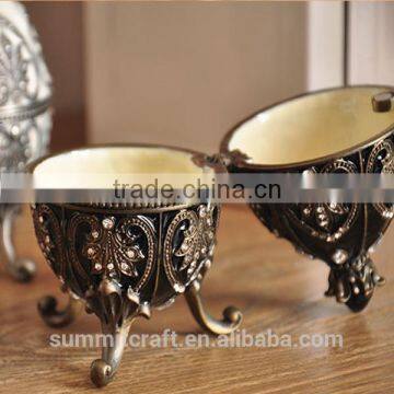 Antique Russian Easter Eggs Alloy Jeweled Trinket Box photo-4