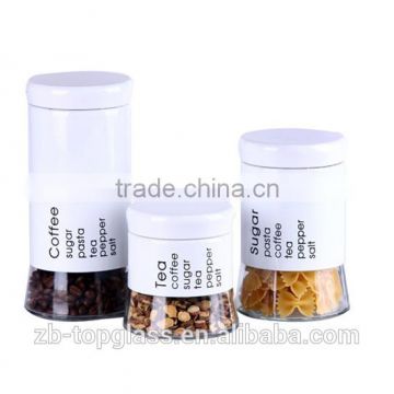 stainess steel wraped glass jar set