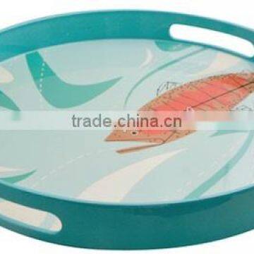 High quality best selling leaf design serving round Tray from Vietnam