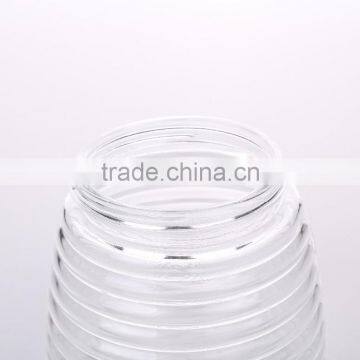 Set 3 Clear Coned Shape Threaded Glass Storage Canister Jars With Metal Lid photo-3