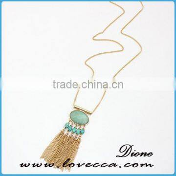 Girls Fashion New Long Natrual Crystal Gemstone Necklace photo-6