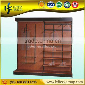 Wall mounted clothing display racks table design