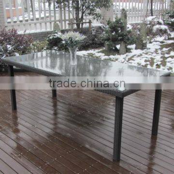 All Season Outdoor Furniture Rectangle Rattan Table and Chairs Dining Set photo-2