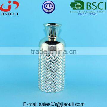 New Design Wave Patterned Decorative Ceramic Flower Vase Gold/copper/silver Plated photo-2