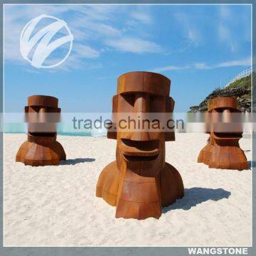 Antique Surface Finished Corten Steel Abstract Figure Sculpture photo-2