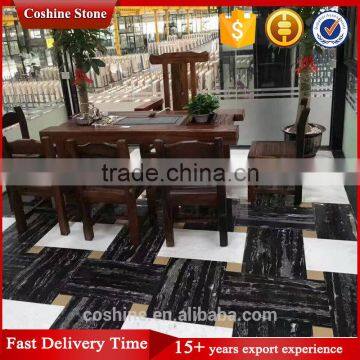 Popular China black portoro marble floor tiles