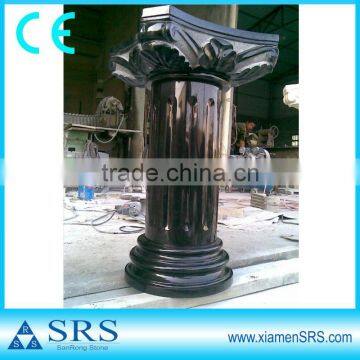 Absolute black granite stone column