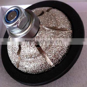 High speed Vacuum Brazed Diamond edge profile wheel/F-shape Brazed diamond router bits With Plastic Ring