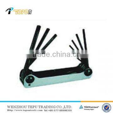 Carbon Steel Plastic Handle Folding 8pcs Hex Key Socket Wrench Set photo-1