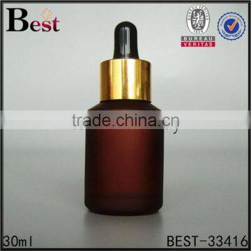 30ml High Quality Cosmetic Essence Oil Perfume Glass Bottle Big Rubber Gold Aluminum Dropper Bottle Glass China Suppliers photo-5