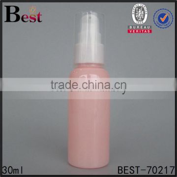 pocket size pink color 30ml pet bottle lotion pump pet bottle 30ml