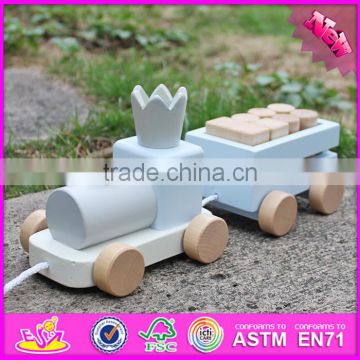 2016 new products wooden train push and pull toys for toddlers W05C075