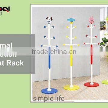 2015 antique cute animal wooden coat rack, coat stand for child coat rack