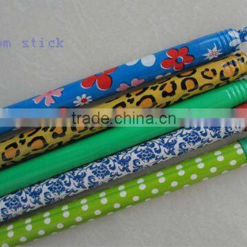 Wooden Broom Handle PVC Cover With Plastic Hook for Corn Broom