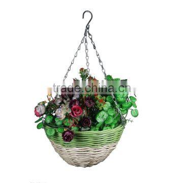 Woven Willow Round Hanging Basket 30cm