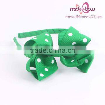 Polka Dots Brown Grosgrain Ribbon Kids Hair Bows photo-4