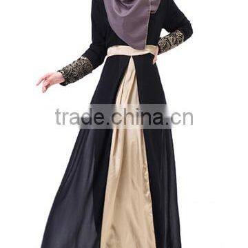 New Model Abaya in Dubai Hijab Style Embroidery Chiffon Patch Abaya photo-3