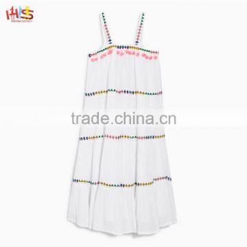 Latest Chirdren Frocks Designs White Embellished Girl Maxi Dress photo-3
