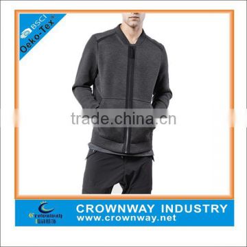 dark gray zipper jacket sweatshirt without hood