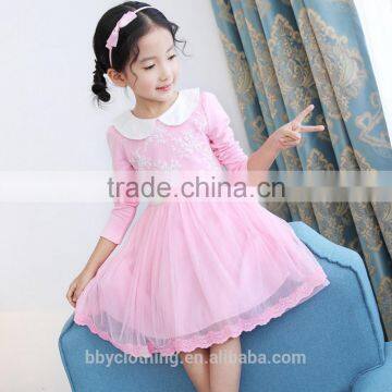 Princess Clothes Turn Down Embroidery Collar Girl Dress Long Sleeve Princess Costume Kids Fashion Winter Dress photo-3