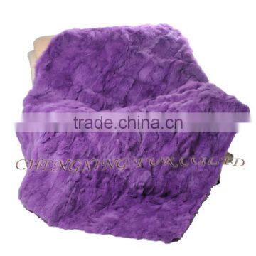 CX-D-11G Home Decor Fashion Pink Real Rabbit Fur Throw Blanket photo-3