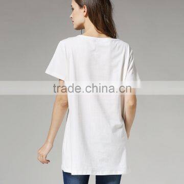 Short Sleeve Nursing Clothes Solid Breastfeeding Clothing Small Fresh Pregnant Women T-shirts photo-4