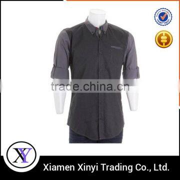 Two-tone Button Up Men Cotton New Design Casual Shirt