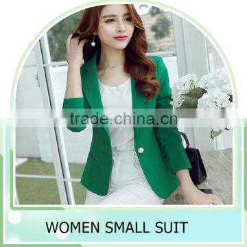 2016 Women Blazer Korean Version Cultivating Wild (green Yellow Black) Long-sleeved Small suit Women Blazers And Jackets