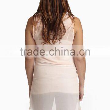 100% Polyester Double Pocket Front Chiffon Blouse for Maternity Nursing Clothes