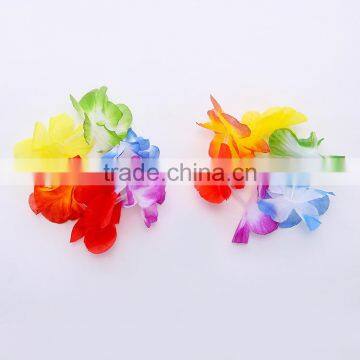 Hawaii Flower Necklaces Hula Lei Garland Set Headband Wristband For Party Dance photo-4