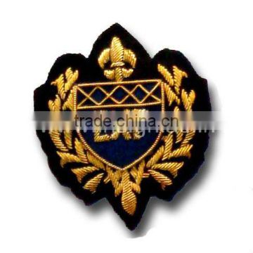 Embroidered bullion wire badges