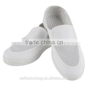 Antistatic Polyester Mesh Upper Leather Breathable Shoes with PVC Sole