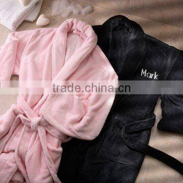100 polyester coral fleece robe for women