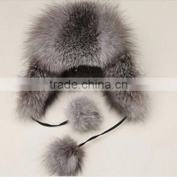 YR434B Russia Style Winter Fur Hat/Women Fashion Silver Fox Hats photo-2